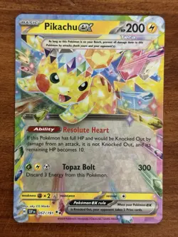 Pikachu ex Double Rare 057/191 Sv08: Surging Sparks POKEMON NEAR MINT - Image 1
