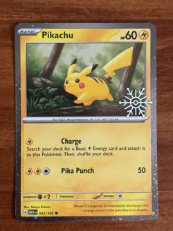 Pokemon TCG Pikachu Holiday Calendar 025/165 Cosmos Holo Stamped NM - Image 1