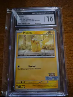 Pokemon Pikachu 2024 Illustration Contest Promo SVP214 CGC 10 Gem Mint - Image 1