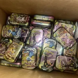 LOT OF 27 Pokemon Prismatic Evolutions Mini Tins, Empty Tins No Packs Random Art - Image 1