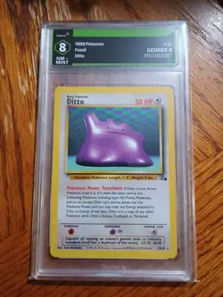 1999 Pokemon Fossil Ditto Non- Holo Degree Grading 8 Nm-mint - Image 1