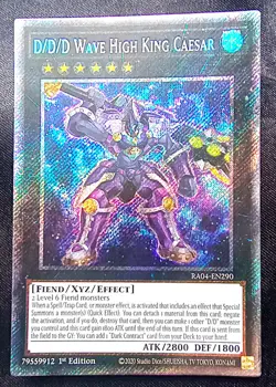 YuGiOh! D/D/D Wave High King Caesar RA04-EN290 Platinum Secret Rare - Near Mint - Image 1