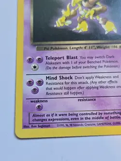 Dark Alakazam 18/82 Team Rocket 1st Edition - Non Holo Pokemon Card - Image 2