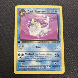Pokemon Dark Vaporeon Card #45/82 1st Edition NM Non Holo 2000 - Image 1