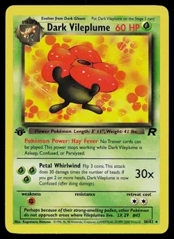 Pokemon Card - Dark Vileplume Team Rocket 30/82 Rare 1st Edition - Image 1