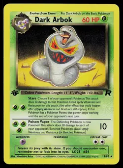 Pokemon Card - Dark Arbok Team Rocket 19/82 Rare 1st Edition - Image 1