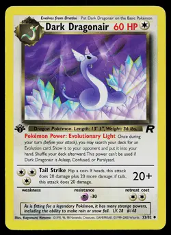 Pokemon Card - Dark Dragonair Team Rocket 33/82 Uncommon 1st Edition - Image 1