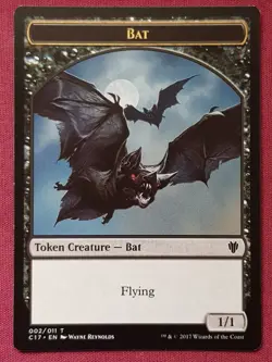Magic The Gathering COMMANDER 2017 C17 BAT VAMPIRE token card MTG - Image 1
