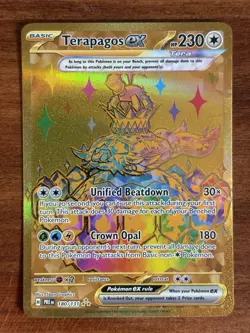 Pokemon TCG Terapagos EX Prismatic Evolutions Holo Hyper Rare Gold Card 180/131 - Image 1