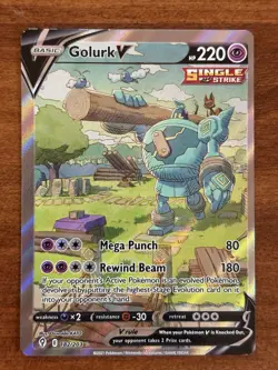 Pokemon Golurk v Alternate Full Art Holo Card Evolving Skies # 182/203 NM/M TCG - Image 1
