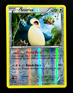 2015 Pokemon SNORLAX Breakthrough REVERSE HOLO Foil XY Series Card 118/162 NM+ - Image 1
