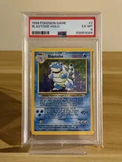 1999 Pokemon TCG Blastoise Holo Rare Card Base Set 2/102 PSA 6 - Image 1