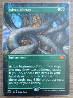 MTG Sylvan Library Borderless Non-Foil from Dominaria Remastered NM - Image 1