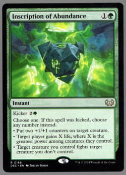 Inscription of Abundance 0186 Non Foil Rare Duskmourn MTG Near Mint - Image 1