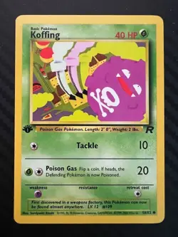 Pokemon TCG Koffing Common Team Rocket 58/82 1st Edition VLP - Image 1