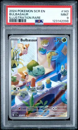 2024 POKEMON SCR EN-STELLAR CROWN ILLUSTRATION RARE #143 BULBASAUR PSA 9 - Image 1