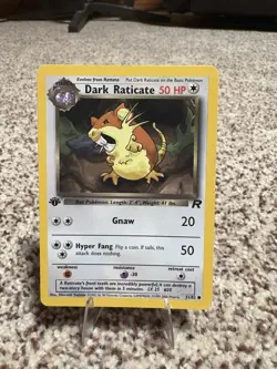 Dark Raticate 51/82 Team Rocket 1st Edition Pokemon TCG 1999 MP - Image 1