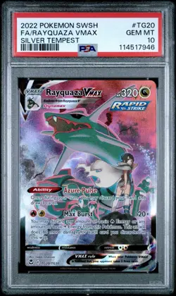 Pokemon TCG Sword & Shield Silver Tempest Rayquaza VMAX TG20/TG30 PSA 10 - Image 1