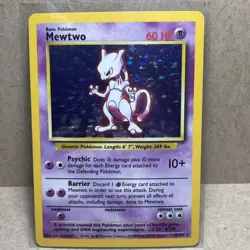 Pokemon TCG Mewtwo 10/102 Base Set Unlimited Holo Card NM/LP - Image 2