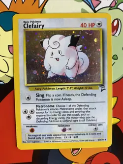 Clefairy Holo 6/130 2001 Base Set Rare WOTC Pokemon Card TCG *Swirl* - Image 1