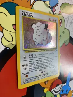 Clefairy Holo 6/130 2001 Base Set Rare WOTC Pokemon Card TCG *Swirl* - Image 2