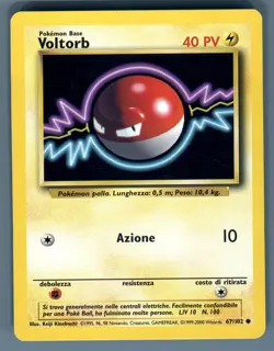 Base Set Pokemon TCG Voltorb 67/102 Common Italian Italiano 1998 Card - Image 1