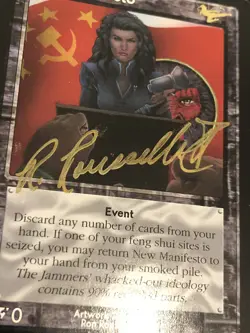 1995 Shadowfist Collectible Card Game - New Manifesto Signed By artist Rousselle - Image 2