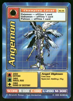 Angemon Champion Level Digimon Trading Card St-14 (Bandai, 1999) - Image 1