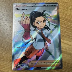 Pokemon TCG Nemona Trainer Paldean Fates Full Art Holo Ultra Rare Card 229/091 - Image 1