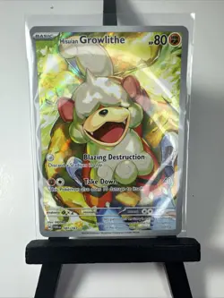 Pokemon TCG Hisuian Growlithe Twilight Masquerade Full Art Holo Card 181/167 - Image 2