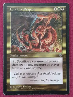 Magic The Gathering MIRAGE CIRCLE OF DESPAIR black/white card MTG - Image 1