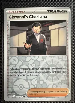 Giovanni's Charisma Reverse Holo 161/165 Scarlet & Violet 151 Pokemon Card - NM - Image 1