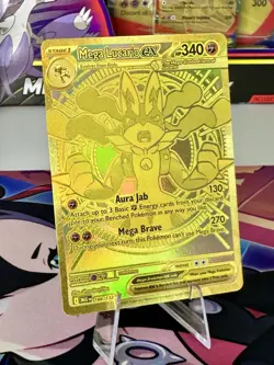 2025 Mega Lucario EX 188/132 Hyper Rare Gold Mega Evolutions Pokemon Card NM - Image 2