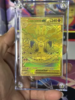 2025 Mega Lucario EX 188/132 Hyper Rare Gold Mega Evolutions Pokemon Card NM - Image 3