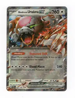 Pokemon TCG Bloodmoon Ursaluna ex 141/167 Sv06: Twilight Masquerade Holo Card - Image 1