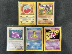 Vintage Pokemon Rares Jungle Fossil 5 Card Lot MP - Image 1