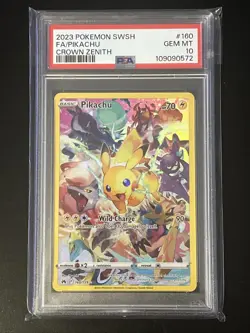 Pokemon Pikachu TCG Card Crown Zenith Secret Rare 160/159 PSA 10 - Image 1