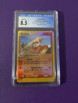 CGC 8.5 MINT Blaziken 2003 EX Ruby & Sapphire 15/109 Reverse Holo Pokemon Card - Image 1