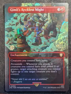 Gimli's Reckless Might - Foil Borderless - LOTR: Tales of Middle Earth (MTG) - Image 1