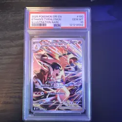 2025 POKEMON DRI EN-DESTINED RIVALS ILLUSTRATION RARE ETHAN'S TYPHLOSION PSA 10 - Image 2