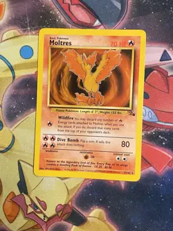 Moltres 27/62 Fossil Unlimited NonHolo Rare WoTC Pokemon TradingCardGame 1999 LP - Image 1