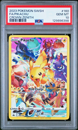 PSA 10!!! 2023 POKEMON CROWN ZENITH 160/159 FULL ART - Secret Rare! PIKACHU - Image 1