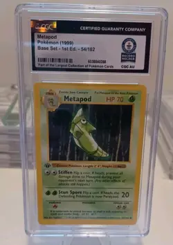 1999 Pokemon Base Set 1st Edition Metapod World Record Holder CGC 1/1 - Image 1