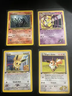 Lot of 4 VINTAGE Pokemon WOTC Sets ONLY 1995-2002 LP Eevee - Houndor - Alakazam - Image 1