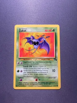 Pokemon TCG Zubat Fossil Unlimited 57/62 Regular 1999-2000 Wizards Base Set - Image 1