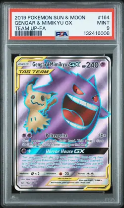 Gengar & Mimikyu GX Pokemon Team Up 164/181 Ultra Rare Holo PSA 9 - Image 1