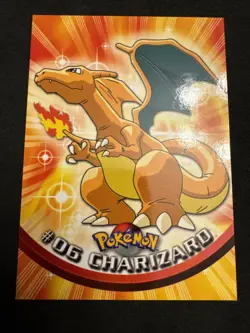 1999 Topps Pokemon TV Animation Series 1 Black Logo Back #6 Charizard - Image 1