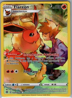 Flareon TG01/TG30 SWSH09: Brilliant Stars Trainer Gallery - Pokemon Card - NM - Image 1