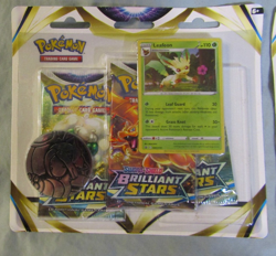 2-New Pokemon Brilliant Stars, Leafeon & Glaceon Promo 3-Pack Blister Card Lot - Image 2