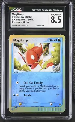 CGC 8.5 Magikarp 2003 EX Dragon 60/97 Reverse Holo Pokemon Card - Image 1
